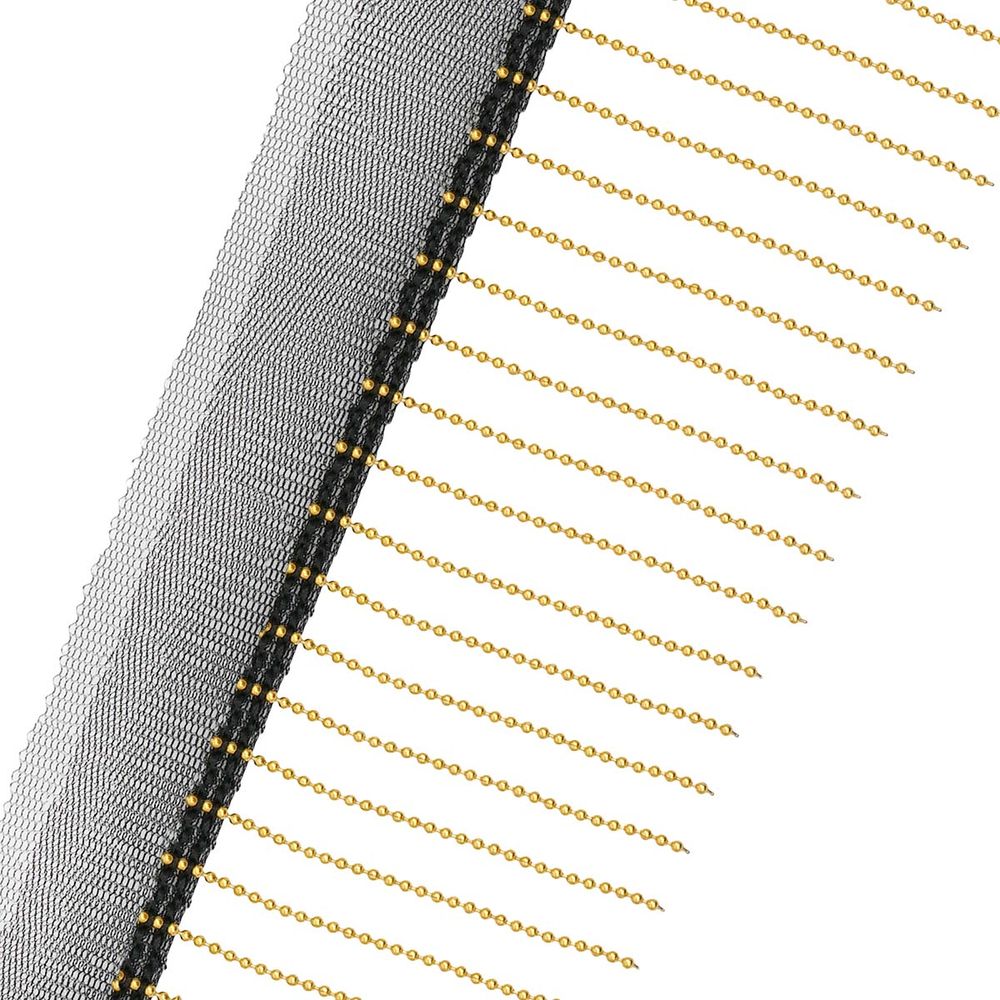 Бахрома отделочная металлическая 65.0 мм, / 9.14 метра, черный/золото