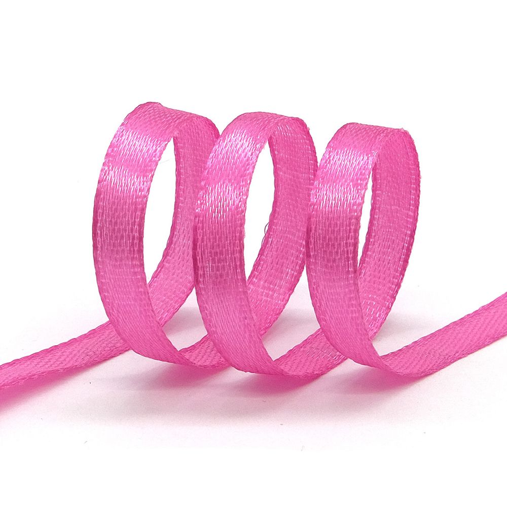 Лента атласная 1-сторонняя 6.0 мм / 22.86±1 метров, 023 светлая фуксия, Globus