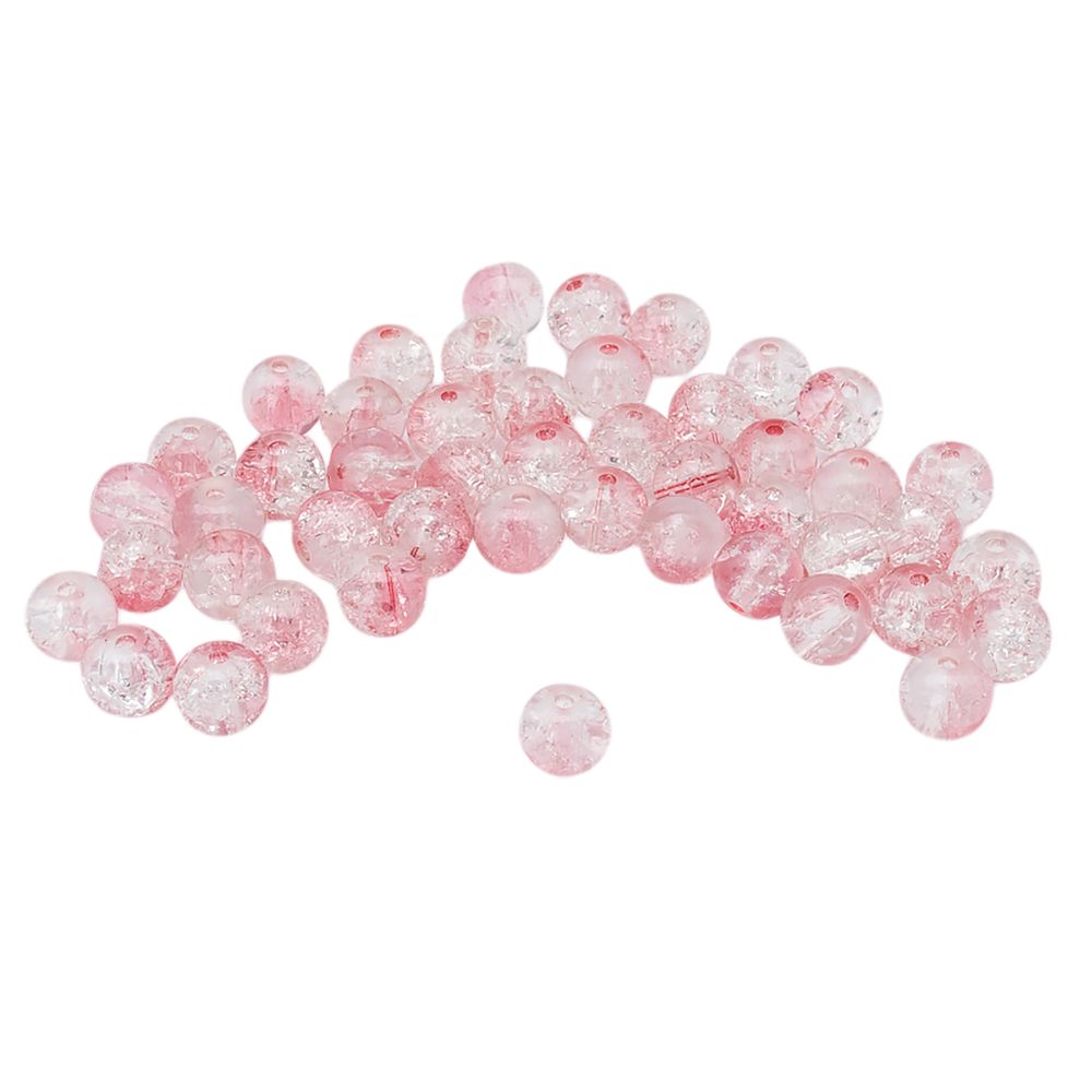 Бусины стекло ⌀8 мм, кракле, 46 шт, Astra&Craft, SY 24 градиент прозрачный/розовый, 1301138