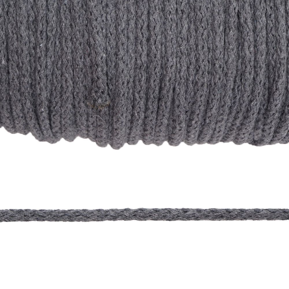 Шнур круглый х/б ⌀5.0 мм / 100 метров, 05 серый