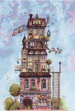 Набор для вышивания нитками Panna GM-7461, На чердаке гуляет ветер, 25х38 см