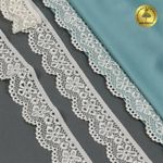 Кружево эластичное (стрейч) 25 мм / 5 метров, TBY.8032, цв.03 сумрачно-белый