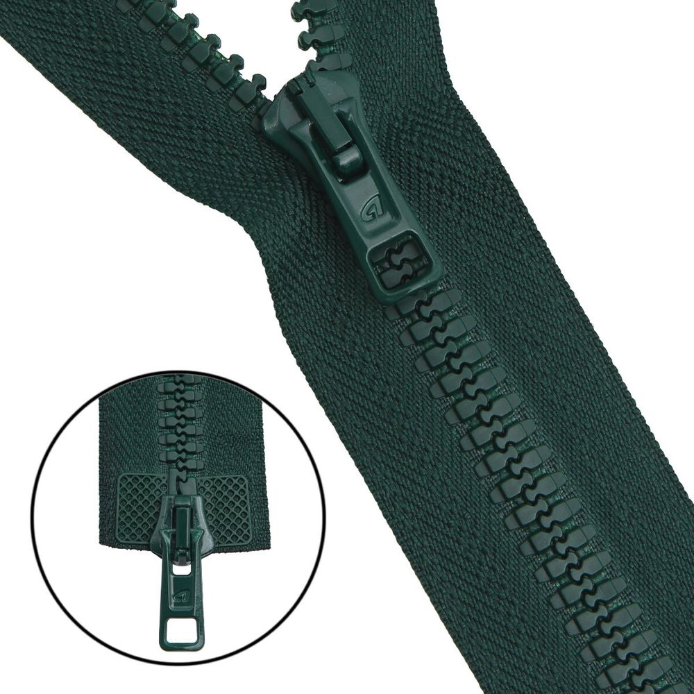 Молния трактор Arta Т6 (6 мм) 2 зам., разъем., 75 см, цв. 054 т.зеленый, уп.5 шт