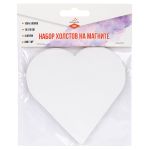 Холст грунтованный на картоне (набор на магните) 10х10 см, 280 г/м², 4 шт, сердце/heart мелкозернистый, Vista-Artista CMV-02