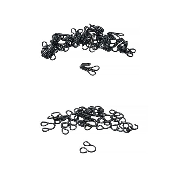 Крючки пришивные 12х7 мм, №1, оксид, 0300-4005