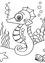 Набор для раскрашивания цветным песком №41 Морской конек, 16.5х23 см, Hobbius SPT-01