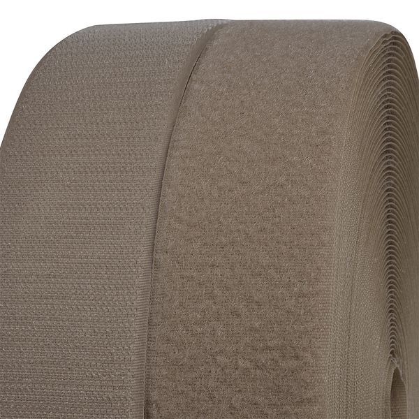 Лента контактная липучка (велкро) пришивная 50 мм / 25 метров, F296 бежевый, ПАРА (крючок+петля), качество 