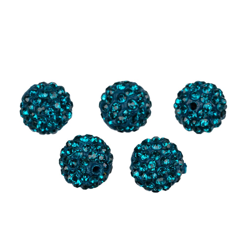 Бусины пластик ⌀12 мм, 5 шт, №15 бирюзовый, Zlatka BWM-12