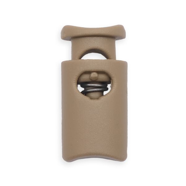 Фиксатор (зажим) для шнура пластик 1 отв., ⌀4.5 мм, 19х9 мм, цилиндр, ПП, бежевый, 100 шт