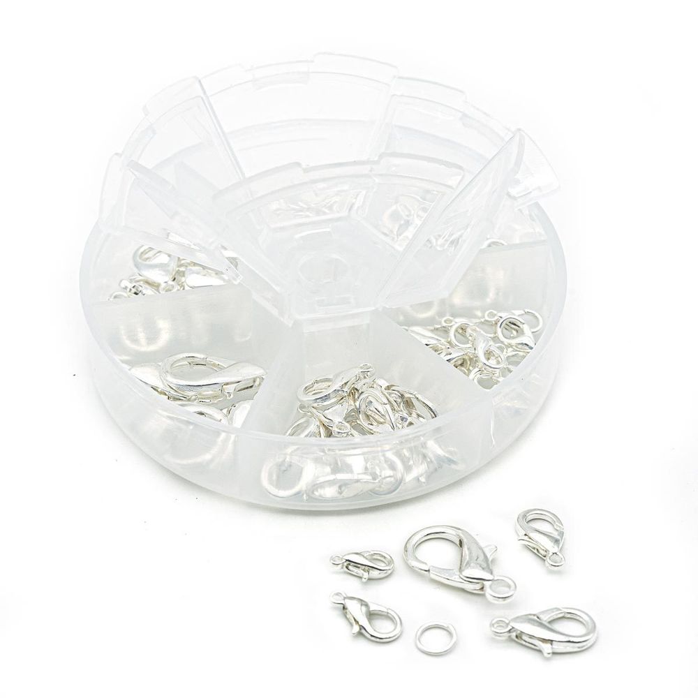 Набор фурнитуры для украшений, серебро, Астра