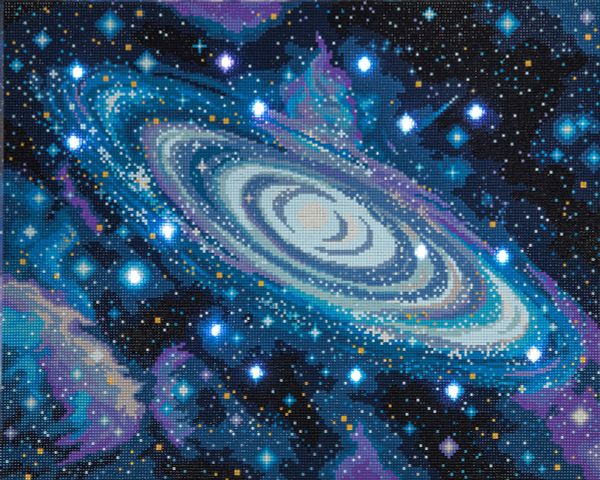 Алмазная (кристальная) мозаика Фрея ALDD-282, на подрамнике Звёзды Галактики (со светодиодами), 50х40 см