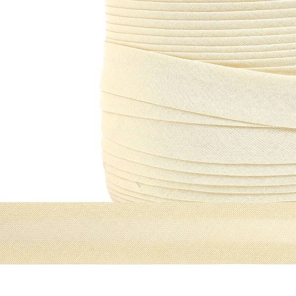 Косая бейка хлопковая 20 мм / 132±1 метра, BS, ≈2.48 г/м², цв.F276 бежевый