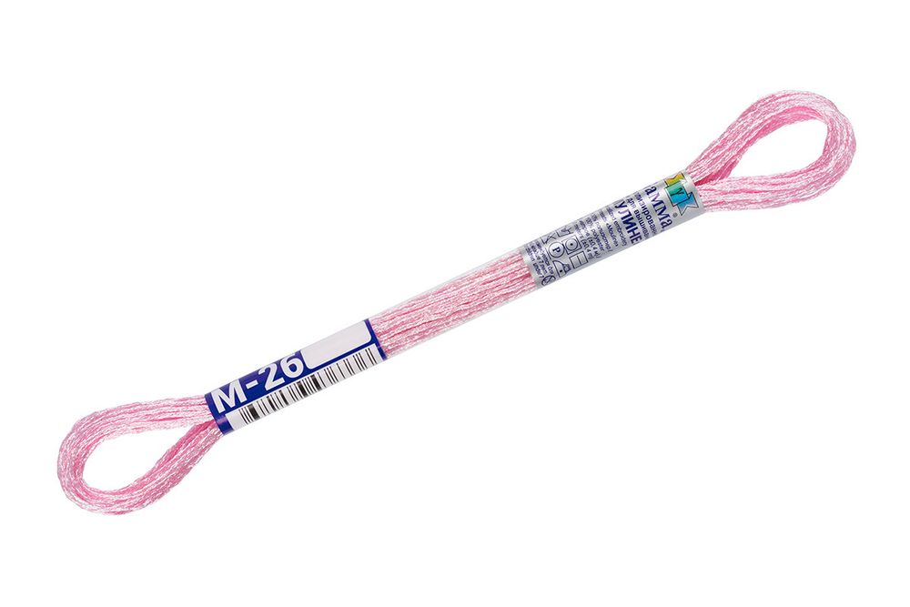 Мулине Gamma металлик, цв.М-26 нежно-розовый, 12 мотков по 8 метров