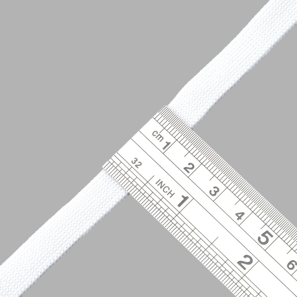 Шнур отделочный трикотажный плоский ⌀10.0 мм / 70 метров, белый
