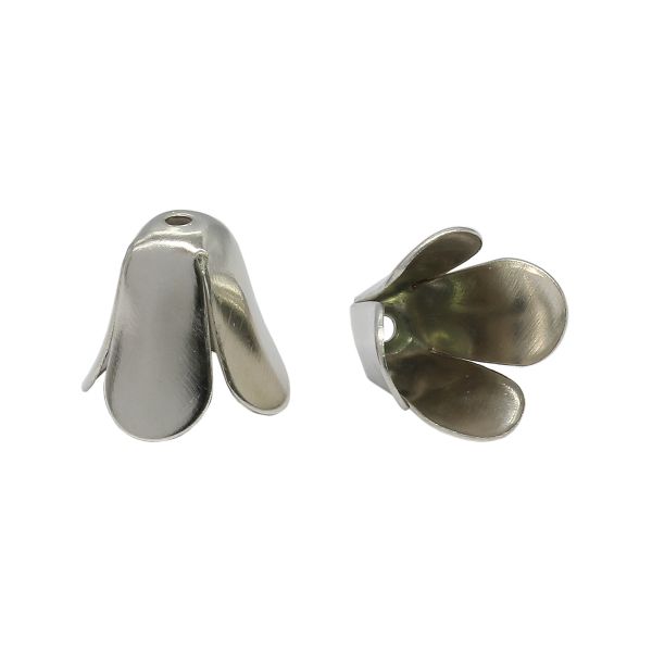 Шапочка для бусин, 12мм 30 шт/упак, Астра (Никель) 4AR201