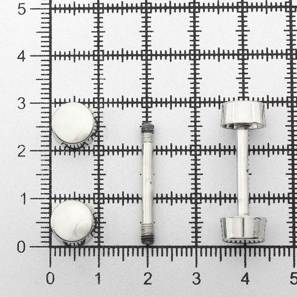 Шпилька для сумки металл L-20мм/10мм с таблеткой ⌀10мм, никель ГР, 66779, 10 шт
