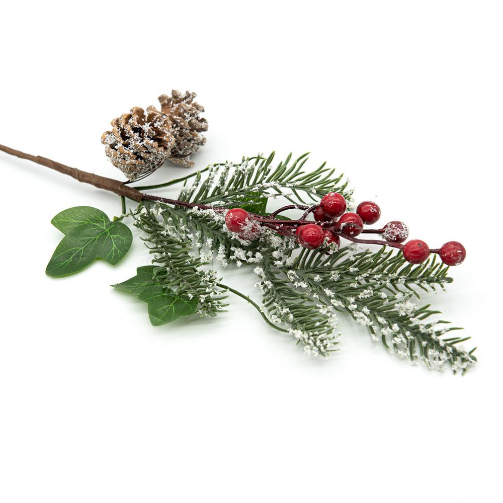 Ветка сосновая с ягодами, 38см