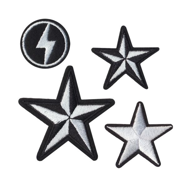 Термоаппликация №04, 4 шт, 04-402 Звезды и круг 6х6 см, Gamma ETF-M