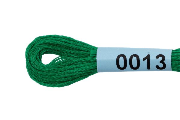 Мулине Gamma 100% хлопок, цв.0013 изумрудный, 24 мотка по 8 метров