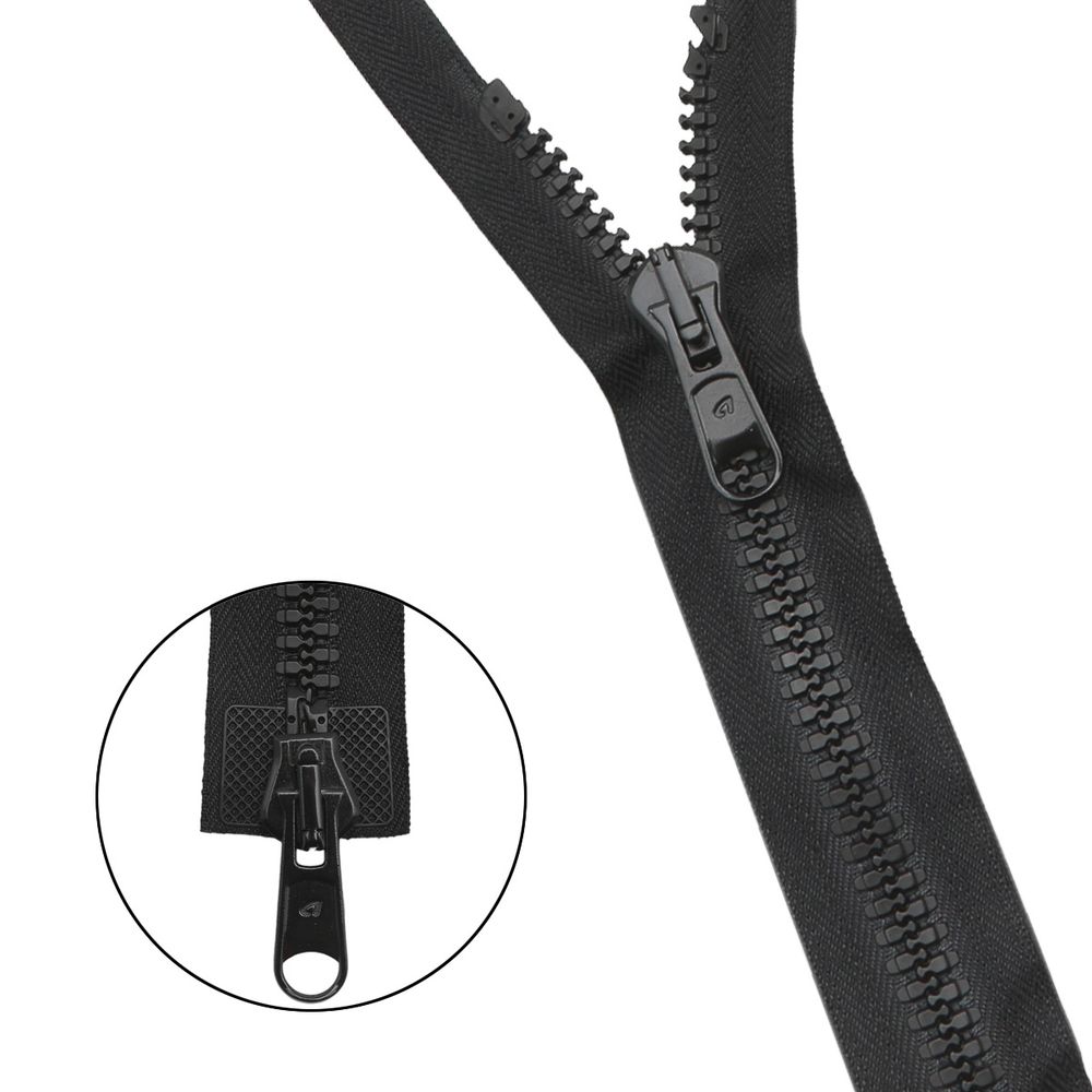 Молния трактор Arta Т8 (8 мм) 2 зам., разъем., 95 см, ОПТ. УП., 25 шт, 077 черный