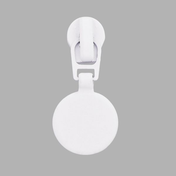 Слайдер (замок) для молнии спираль Т5 (5 мм), резина 33х17,8 мм, белый, 20 шт, ГЛТ8193