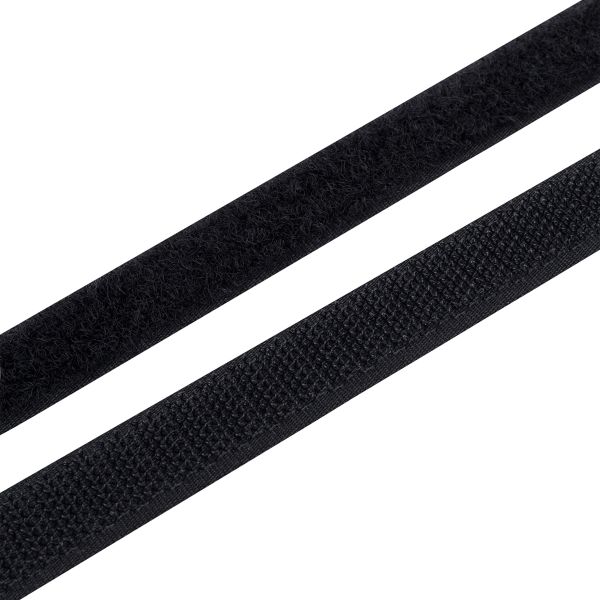 Лента контактная липучка (велкро) пришивная 16 мм, / 25 метров, черный, Hobby&Pro, ПАРА (крючок+петля), качество 