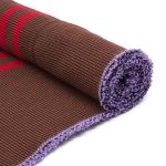 Подвяз средней плотности с полосками (100% полиэстер), 1*1, высота 14см (7см*2), длина 70-73см (8098/8046 коричневый с красными полосками)