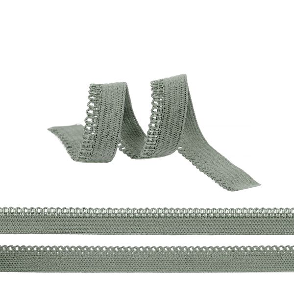 Резинка бельевая (ажурная) 10.0 мм / 100 метров, RB03324F, F324 серо-зеленый