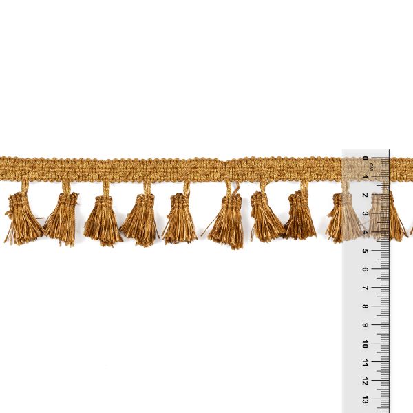 Бахрома отделочная 45.0 мм / 10 метров, с кистями, 253 т.золотой, Gamma 444