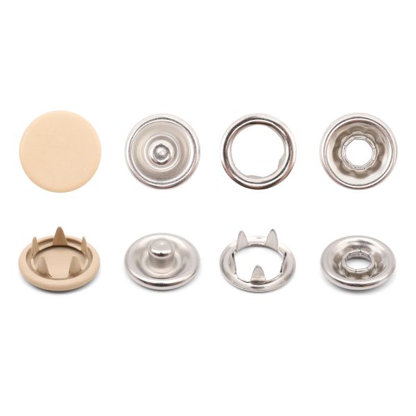 Кнопка рубашечная (джерси) закрытая ⌀9.5 мм, ≈144 шт, МЕТАЛЛ, эмаль, 291 св.бежевый матовый, NEW STAR