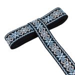 Стропа (ременная лента) 38 мм / 3 метра, [36.33 г/пог.м], с принтом 1-сторонняя, T0736 голубой/черный, 3Al359