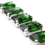 Хрустальные стразы в цапах прямоугольные (серебро) изумрудный 10х14мм, 5 штук Astra&Craft, ПЦ007НН1014