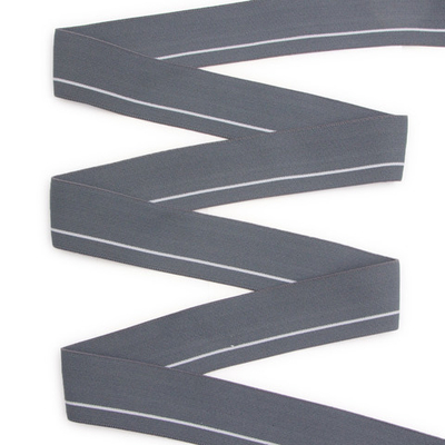 Резинка для мужских трусов и боксеров 35.0 мм / 25 метров, мягкая тканая 24 г/м, эластичность 150%, св.серый/белый полоса