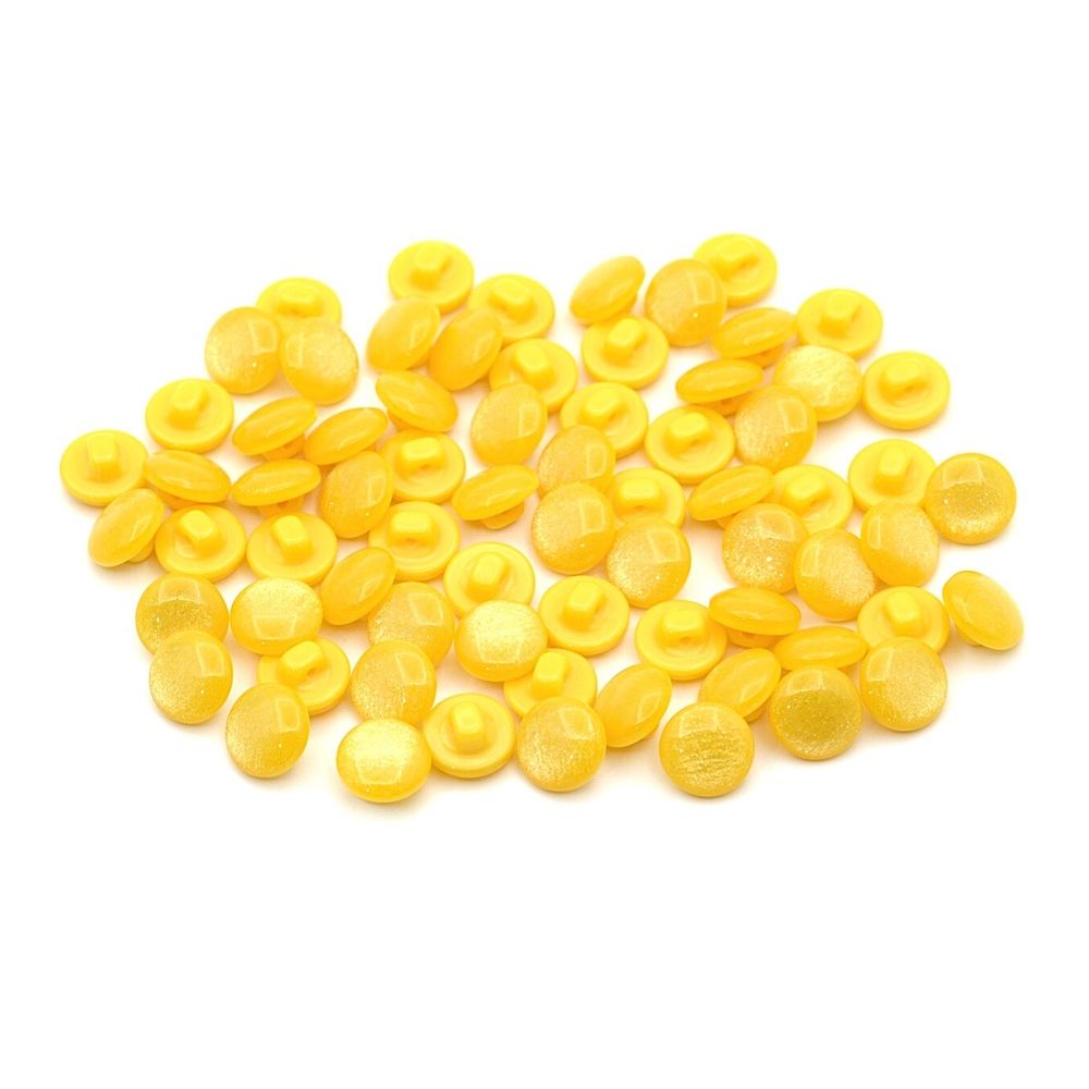 Пуговицы на ножке 18L (11мм), пластик (col.12 желтый), 72 шт, CR P-45