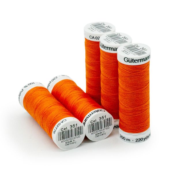 Нитки для трикотажа Gutermann Maraflex, 150м, 351 оранжевый, 5 катушек