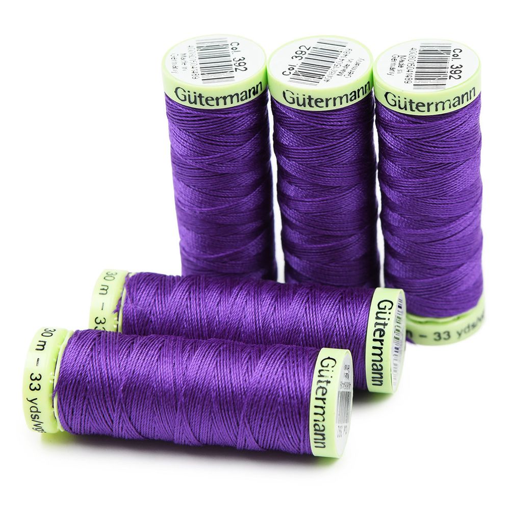 Нитки отделочные Gutermann Top Stitch, 30м, 392 фиолетовый джинс, 5 катушек