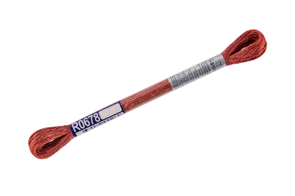 Мулине Gamma вискоза 100%, цв.R0678 красно-коричневый, 12 мотков по 8 метров