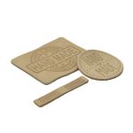 Набор кожаных термоаппликаций Hand Made: круг №39 (1шт), прямоугольник №12 и №38 (х1шт), 41 бежевый