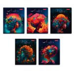 Тетрадь ученическая общая, глянцевая ламинация, A5+ 48 л. на скобе 65 г/м², белизна 100%, 10 шт, клетка в термоусадочной пленке, 000744 Гламурная, Светоч 48ТЕТк-004