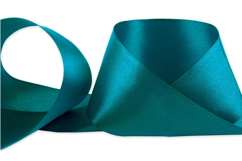 Лента атласная 1-сторонняя 50.0 мм / 33±2 метра, 150 сине-голубой, Gamma