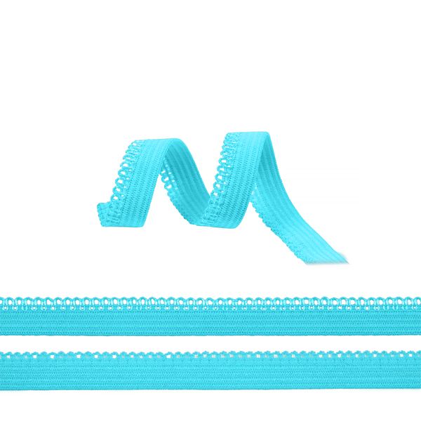 Резинка бельевая (ажурная) 10.0 мм / 100 метров, RB032201A, A2201 небесно-голубой