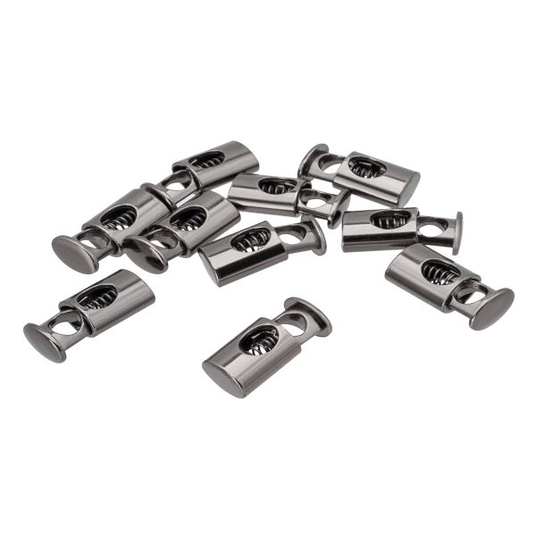 Фиксатор (зажим) для шнура металл 1 отв., 20х10 мм, (in ⌀4.0 мм), 10 шт, черный никель, IR-902