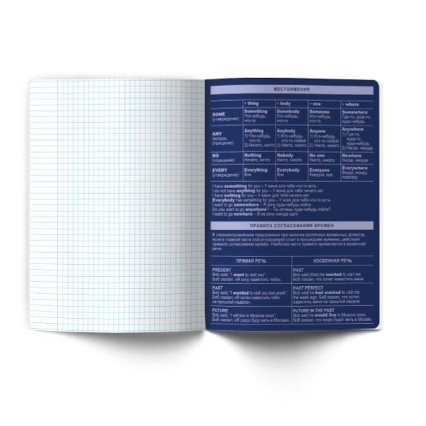 Тетрадь со справочным материалом Золотые главы, тисн.золот.фольгой, A5 48 л. на скобе 65 г/м², белизна 100% 10 шт клетка, 01848 Золотые главы Английский язык, Светоч Т286