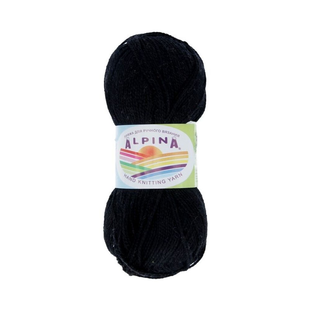 Пряжа Alpina Holly / уп.10 мот. по 50г, 200м, 002 черный