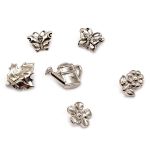 Украшения декоративные пуговицы Сад, AS/серебро, 24 шт