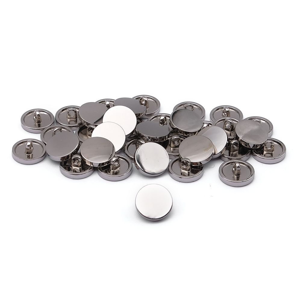 Пуговицы на ножке 18L (11мм), металл (S (серебро (никель))), ME-656, 36 шт