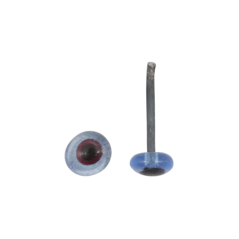 Глаза для кукол и игрушек 4мм на метал. ножке, 10 шт, цв.голубой