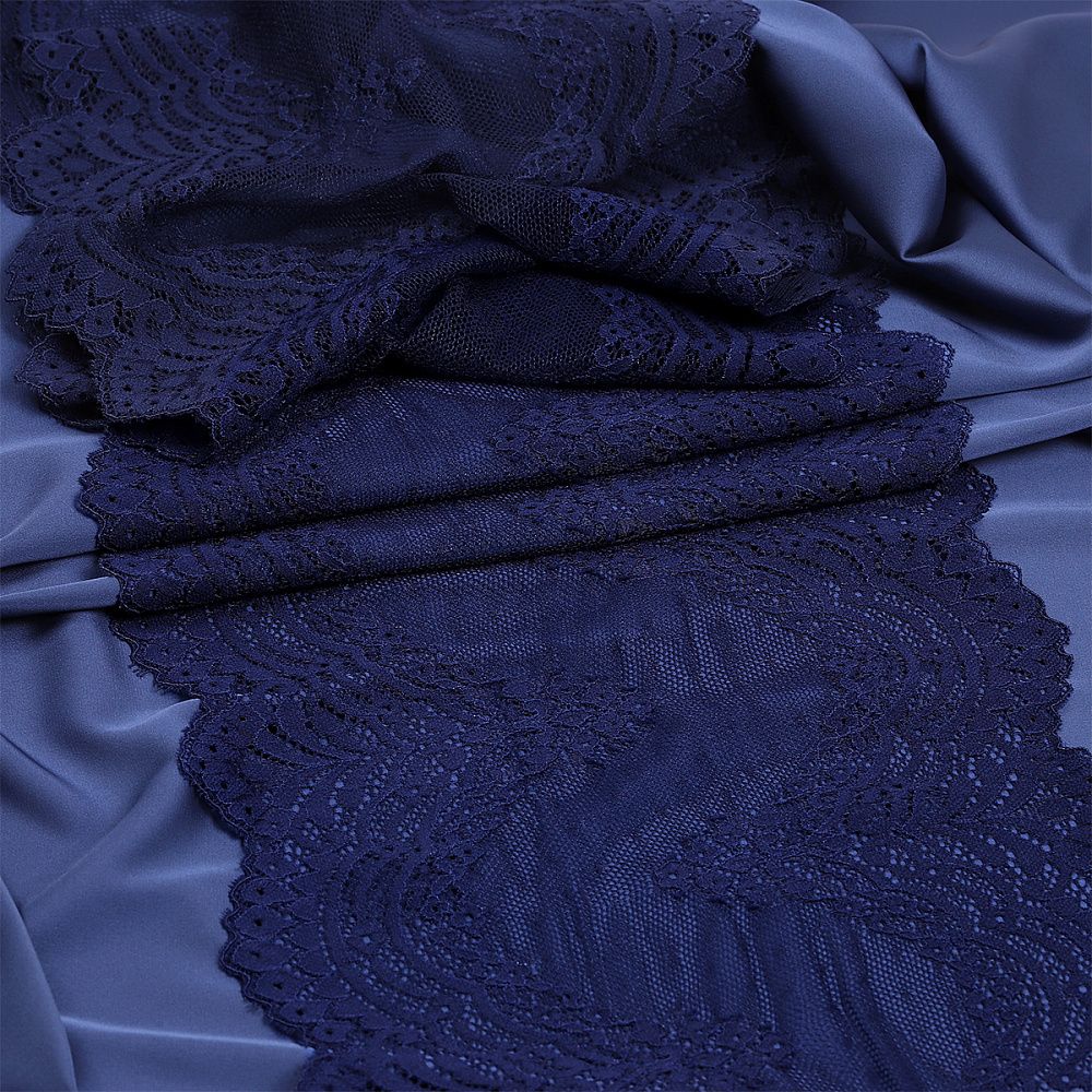 Кружево бельевое эластичное 230 мм / 3 м, 8036 цв.S919 т.синий, Kruzhevo