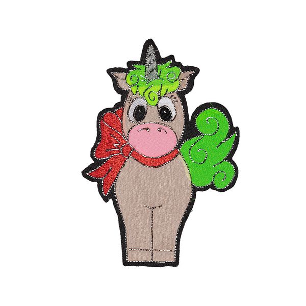 Термоаппликация №2 12 шт, 2-95 Единорог с бантом 10.2х7 см, Blitz