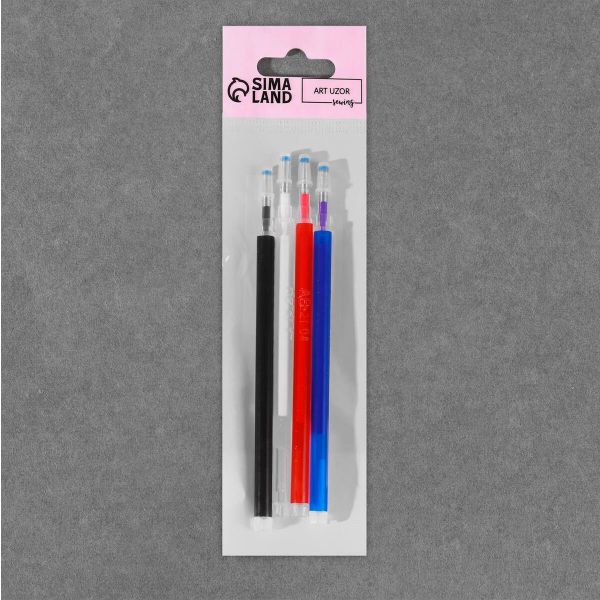 Набор стержней, термоисчезающие, 4 шт, цвет белый/красный/чёрный/синий, 6888862